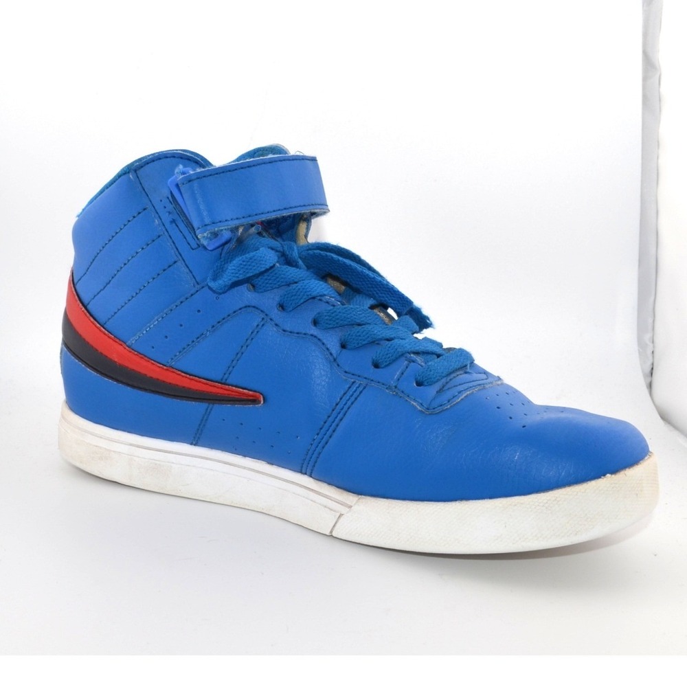 Fila High Top Sneakers Casual Everyday Summer‎ Blue Red Youth Size 7 Shoes Bold